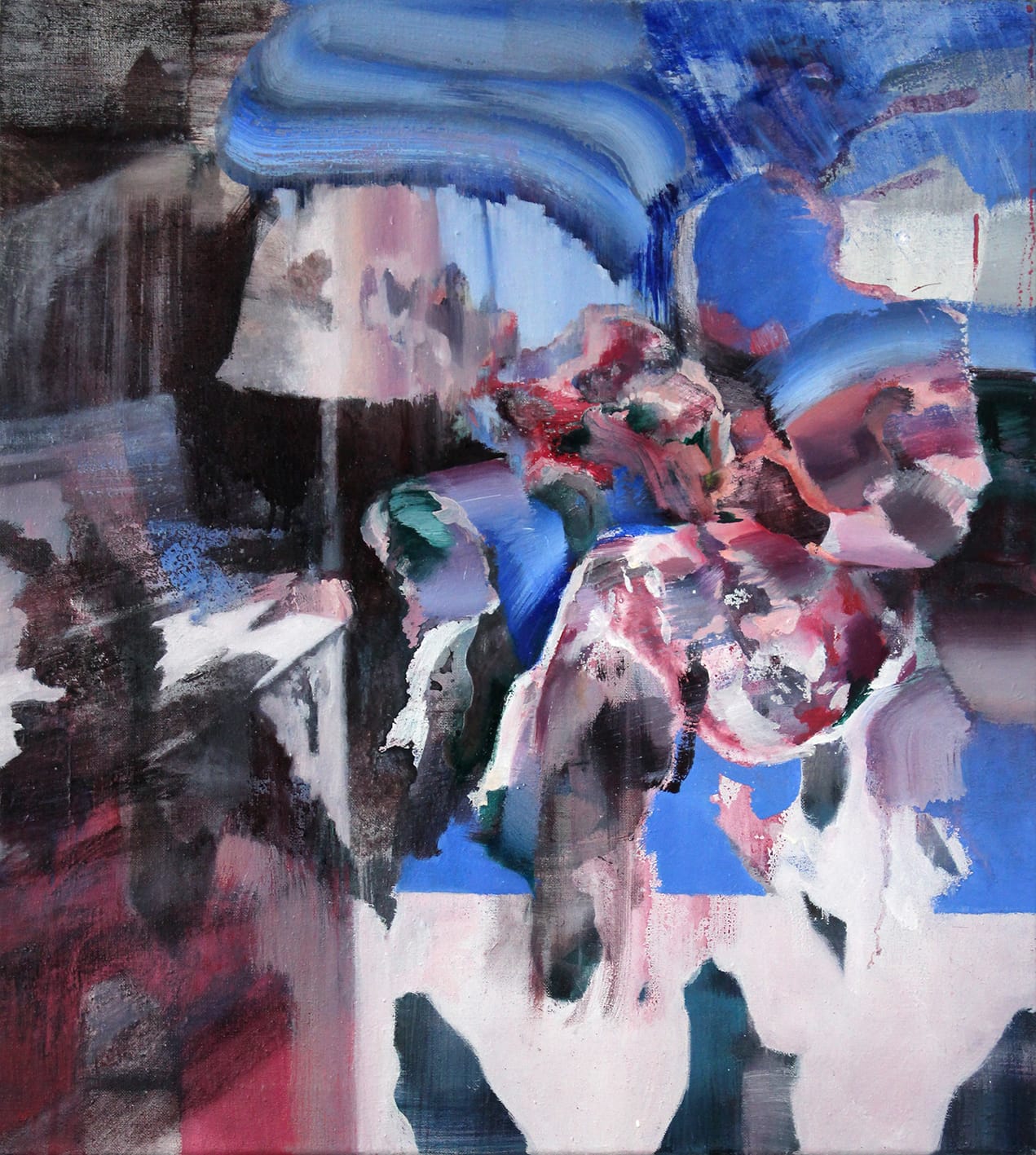 Alex Woyde – On The Couch (2022) | Öl auf Leinwand - 70x63 cm | gefördert von Stiftung Kunstfonds – Neustart Kultur